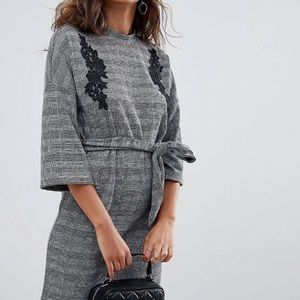 YAS Tampa checked dress with embroidery